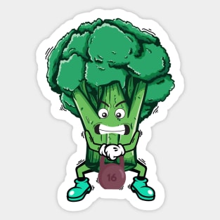 Broccoli Working Out Sticker